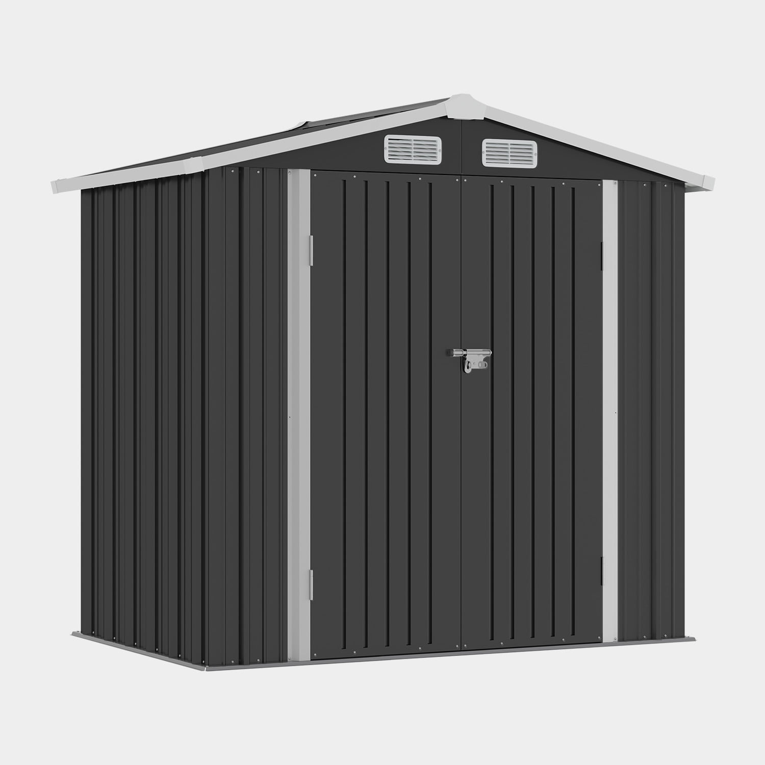 BaPiPro 6'x4' Outdoor Metal Shed - Shed and Outdoor Storage for Garden Tools/Bikes/Garden Equipment, Lockable Waterproof, Black