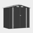 thumbnail image 7 of BaPiPro 6x4 FT Outdoor Storage Shed, Metal Shed Lockable Garden Tool Shed for Lawn Mower & Bike, Weather Resistant Patio Backyard Storage Cabinet, Black, 7 of 7