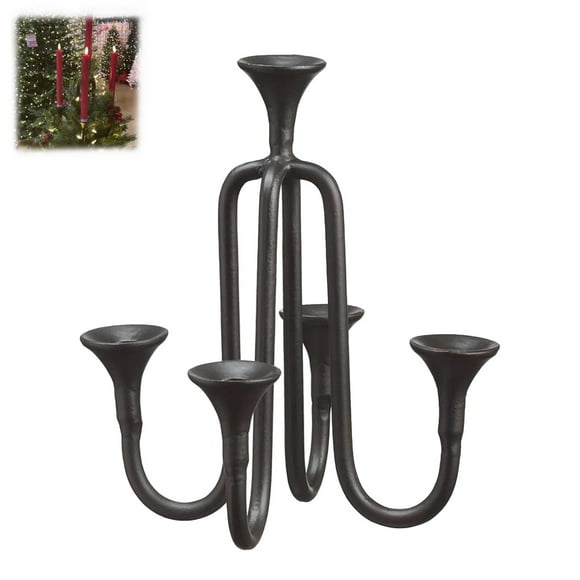 Iumwxz Candelabra Tree Topper Candelabra Christmas Tree Topper Christmas Topper Unique Light Up Christmas Tree Aluminum Candleholder Topper Decorations For Tree 80ml home tool black Resin