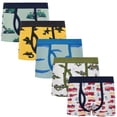 thumbnail image 1 of 5pcs Boys Cute Cartoon Pattern Comfortable Cotton Boxers, Elastic Comfy Underwears, 1 of 5