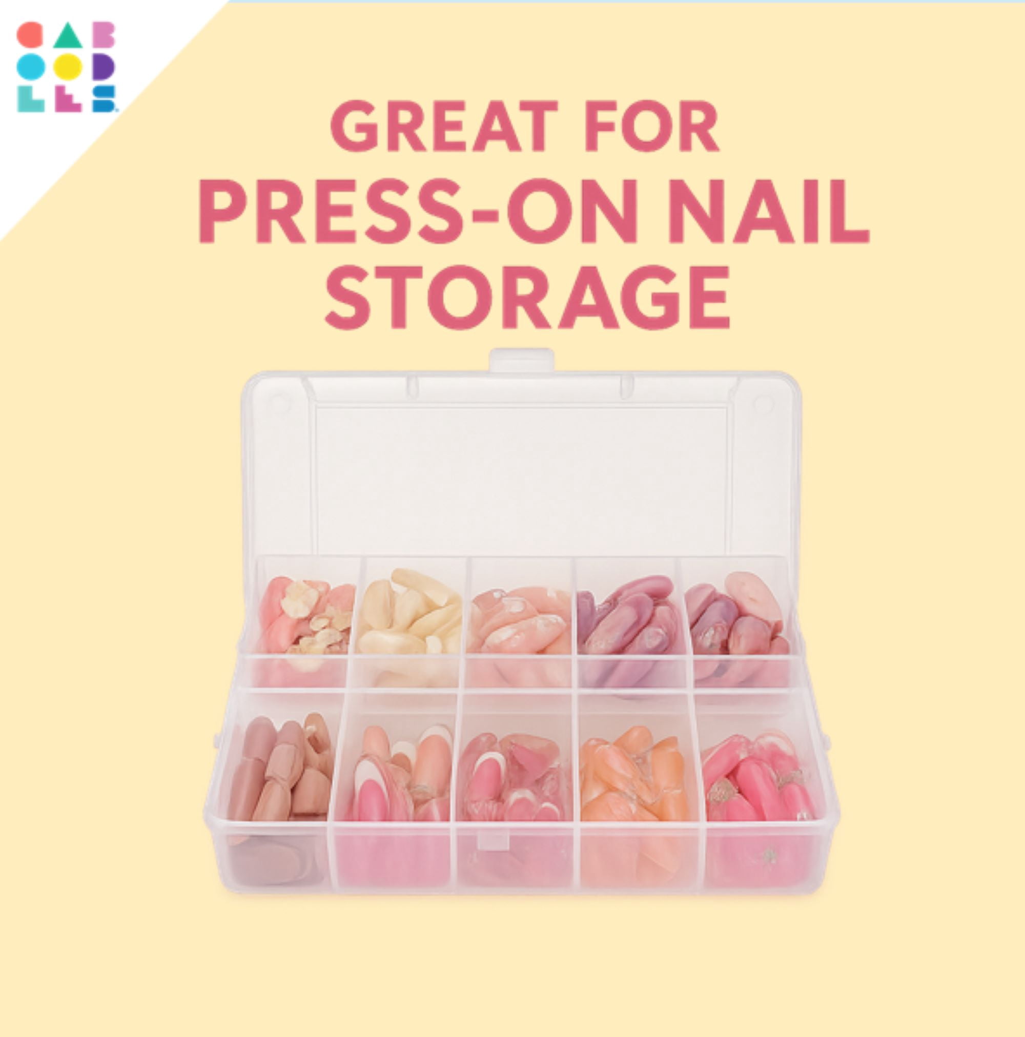 Creative Options Compact Nail Organizer, Clear 2-Tier Tray, Nail Care Accessory Storage