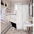 thumbnail image 3 of Pink Ruffle Shower Curtains for Bathroom Farmhouse Sheer Shower Curtain, 72 x 72 Inches, 3 of 6