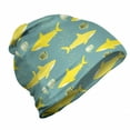 thumbnail image 1 of Shark Unisex Beanie, Friendly Yellow Fishes, Hiking Outdoors, Sea Green Yellow, by Ambesonne, 1 of 1