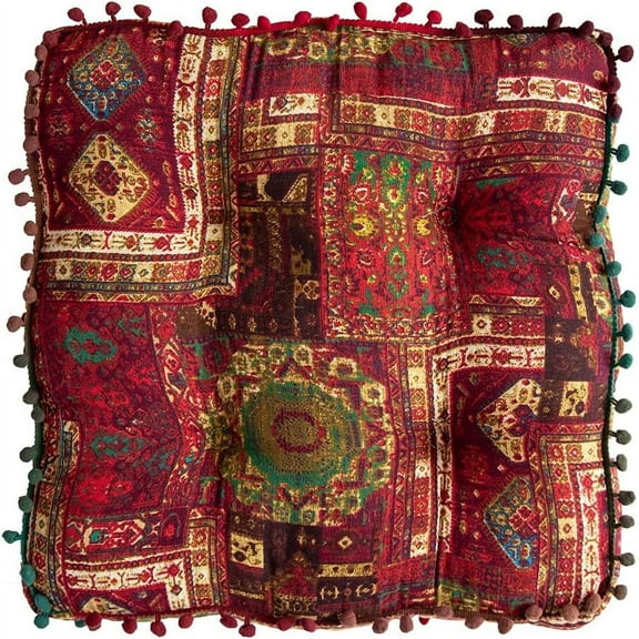 Joqmia Boho Christmas Patchwork Seat Cushion Geometric Cotton Linen Chair Pad for Dining Office Patio Indoor Outdoor Use