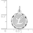 thumbnail image 2 of Pendentif Breloque Collier Monogramme Prénom Initiale Lettre L Délicat en Argent Sterling 925, 2 of 6