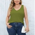 thumbnail image 6 of Kmdttou Summer 50% off Clearance! Women's Fashion Plus Size 2025 Summer Solid Color V-neck Thread Sports Large Size Tops For Outer Wear Bottoming Slim Short Tops, 6 of 7