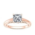 thumbnail image 1 of 1.00 T.C.W Asscher Shape Natural Diamond Latest Design Solitaire Wedding Ring for Ladies Solid 14K Rose Gold Size 8, 1 of 1