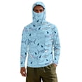 thumbnail image 7 of SEANATIVE Men's Fishing Rash Guard, Sun Protection Long Sleeve Fishing Shirt Pullover with Mesh Face Mask Sun Protective Shirt Summer Outfits for Outdoor, XL, Shark Light Blue, 7 of 7