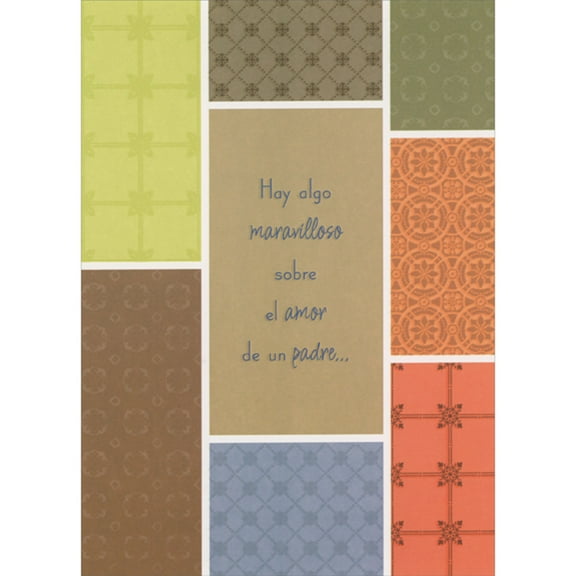 Designer Greetings Multi-Colored Rectangular Sections with White Borders Spanish Father's Day Card