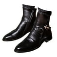 thumbnail image 4 of Oyedens Mens Oxfords Dress Shoes Ankle Booties Slouch Casual Leather Formal Work Short Boots for Men, 4 of 5