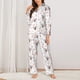 thumbnail image 2 of Balery Heart Panda Conjunto de Pijama con Estampado para Mujer, Conjunto de Dos Piezas con Manga Larga, Ropa de Dormir Suave con Bolsillos, Pijamas Cómodos-Small, 2 of 7