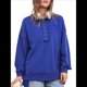 thumbnail image 2 of Sudadera para Mujer, Estilo Informal, de Larga, con Botones y Cuello Henley, Estilo Túnica, para Otoño. Azul XXL, 2 of 8