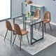 thumbnail image 1 of 47" Modern Rectangular Dining Table with Spacious Tempered Glass Tabletop & Black Legs Elegant for Home Kitchen Restaurant My Lux Decor Round, 1 of 6