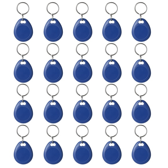 Yeacher 20pcs Writable Rewrite 125KHz RFID Keyfob Keychain Cards for Access Control--Deep Blue
