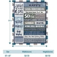 thumbnail image 6 of Yibo 50th Birthday Gifts for Women Men Happy 50th Birthday Decorations Women Men 50 Year Old Gifts for Women 50th Birthday Gift Ideas for Him Husband Blanket, 6 of 7