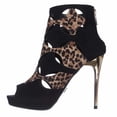 thumbnail image 4 of Womens T.S. Zabila Cut-Out Peep-Toe Ankle Booties - Black Leopard, 4 of 6