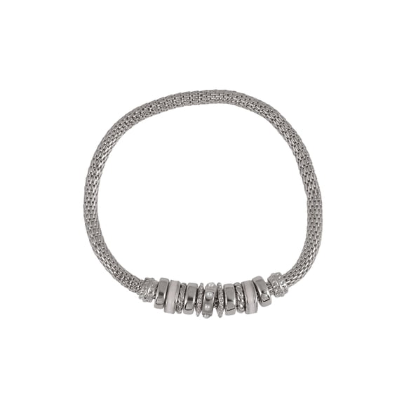 Time and Tru Silvertone Chain with Pearl Birthstone "June" Bracelet