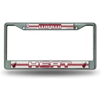 Miami Basketball Heat Standard Size Chrome License Plate Frame - It Sparkles! - Let's Go!