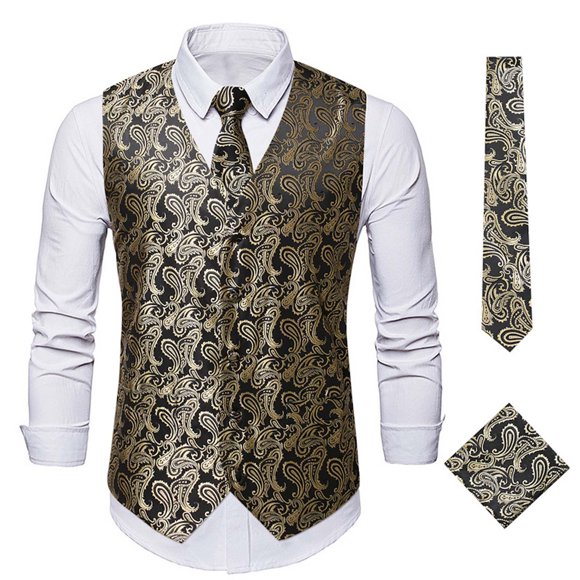 EQWLJWE Summer Tank Tops For Men New Men's Floral Blazer Waistcoat Gentleman's Formal Casual Printed Vest Waistcoat Mens Tank Tops On Clearance