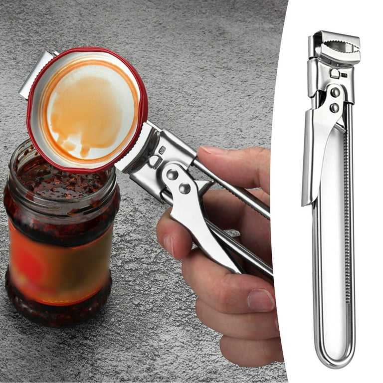 Jar opener for weak hands, effortless arthritis jar opener for seniors,  stainless steel adjustable lid opener kitchen accessories opener, bottle