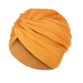 thumbnail image 1 of GreatBaby Ladies' Fashion Solid Color Hat Muslim Headband Hat Spring Summer For Daily Wear Knit Functional and Stylish Choice(Yellow,Free Size), 1 of 2