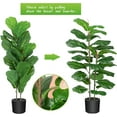 thumbnail image 5 of Artificial Fiddle Leaf Fig Tree, 39" Faux Ficus Lyrata Plant with Woven Basket, Fake Potted Decor, 5 of 8