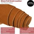 thumbnail image 2 of ELW Genuine American Leather Bison 8-9 oz 3.2-3.4mm Tobacco Pre-Cut 6"x12" 2PCS - Full Grain Leather Bison Hide DIY Craft Projects, Bag, Chap, Motorcycle, Clothing, Jewelry, Moccasins, 2 of 8