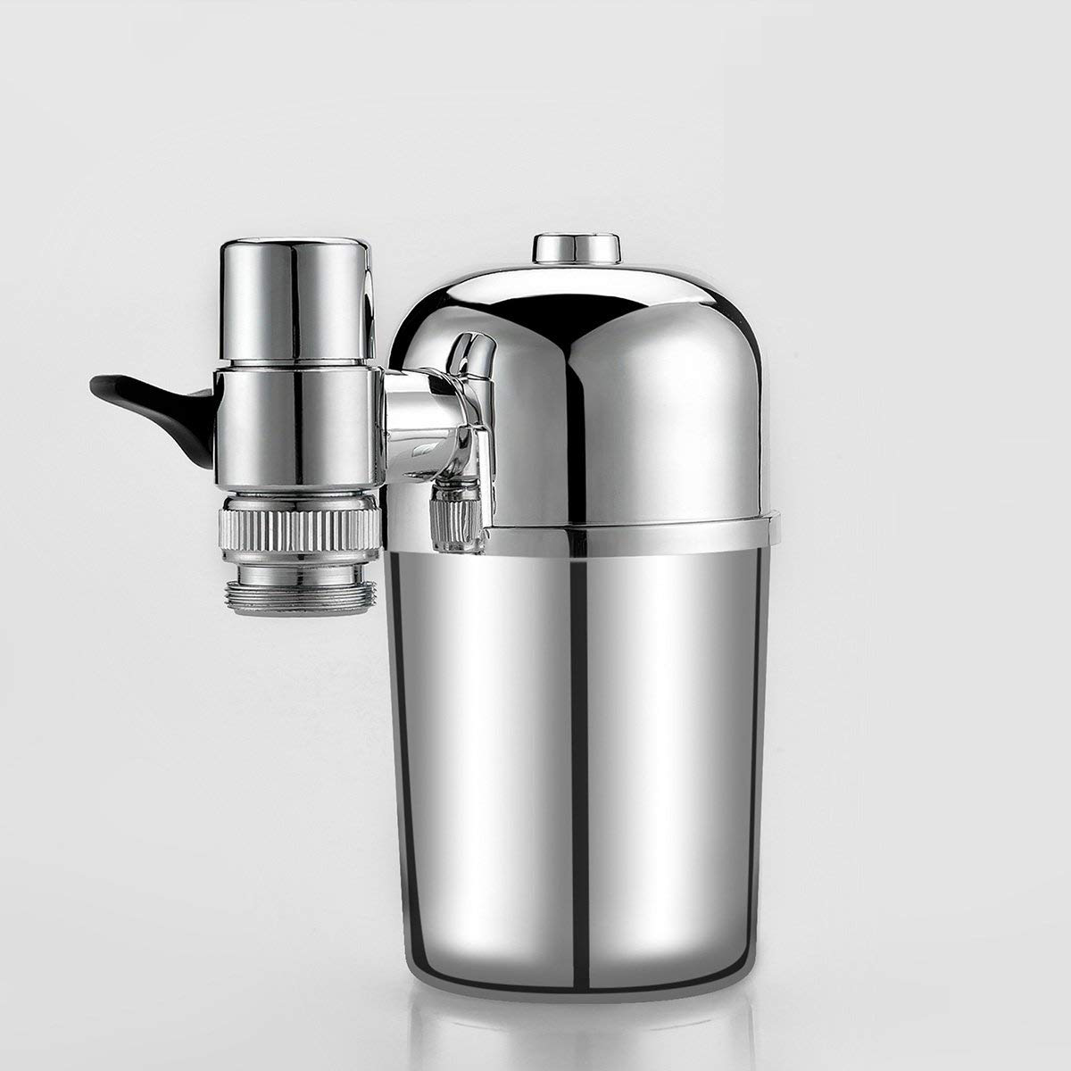 Faucet Water Filter StainlessSteel Reduce Chlorine, Chrome, Vertical
