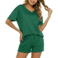 thumbnail image 2 of Fantaslook Womens Pajamas Sets V Neck Short Sleeve Lounge Top and Shorts Outfits Casual Loungewear with Pockets, 2 of 10