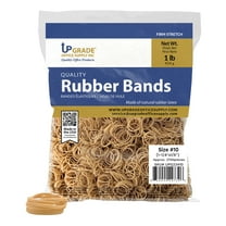 Upgrade Office Supply Size 10 Rubber Bands, 1 lb Bag, Approx. 3700 Count, Natural Rubber Latex, Made in USA