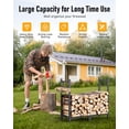 thumbnail image 6 of 34inch Firewood Rack Indoor with Log Carrier, Outdoor Wood Rack for Firewood,Fire Wood Storage with Kindling Hooks, Adjustable Pads, Heavy Duty Logs Holder for Fireplace Deck Outdoor, 6 of 7