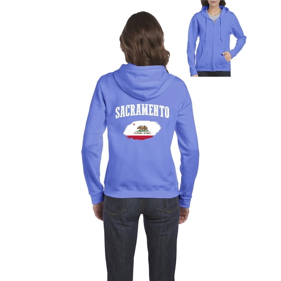 MmF - Women's Sweatshirt Full-Zip Pullover, up to Women Size 3XL - Sacramento