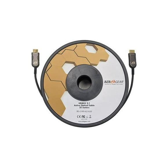 BZB Gear BG-CAB-H21A20 HDMI 2.1 48Gbps 8K Ultra HD Active Optical Cable - 66 ft.