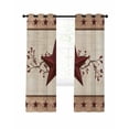 thumbnail image 7 of Red Texas Star Rustic Blackout Curtains for Bedroom, Farmhouse Berry Brown Wooden Thermal Insulated Kitchen Drapes with Grommets, Light Blocking Window Treatment, 2 Panels 42" x 45", 7 of 7