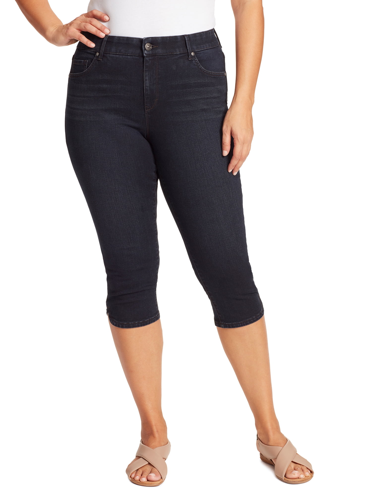 Gloria Vanderbilt Women's Plus Size Comfort Curvy Capri with Dolphin