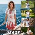 thumbnail image 6 of Psesaysky Retro Red Snowflake Tree Print Womens Tennis Dress Christmas Wrap Skirt with Built in Shorts A Line Short Sleeve Sundress for Women Athletic Exercise Outfit with Pockets, 6 of 7