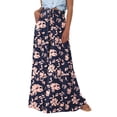 thumbnail image 1 of Pantalones Palazzo de Pierna Ancha para Mujer PRETTYGARDEN Azul Marino y Rosa XL, 1 of 7