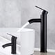 thumbnail image 4 of Grifo negro mate, grifo mezclador para lavabo de baño de cobre, grifo de lavabo de agua fría y caliente mate, diseño elegante y retro, grifo de palanca de un solo orificio, lavabo duradero, 4 of 5
