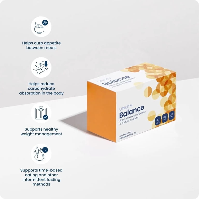 Unicity Balance Orange – 1 Box (30 Packets) | Orange Fiber Drink