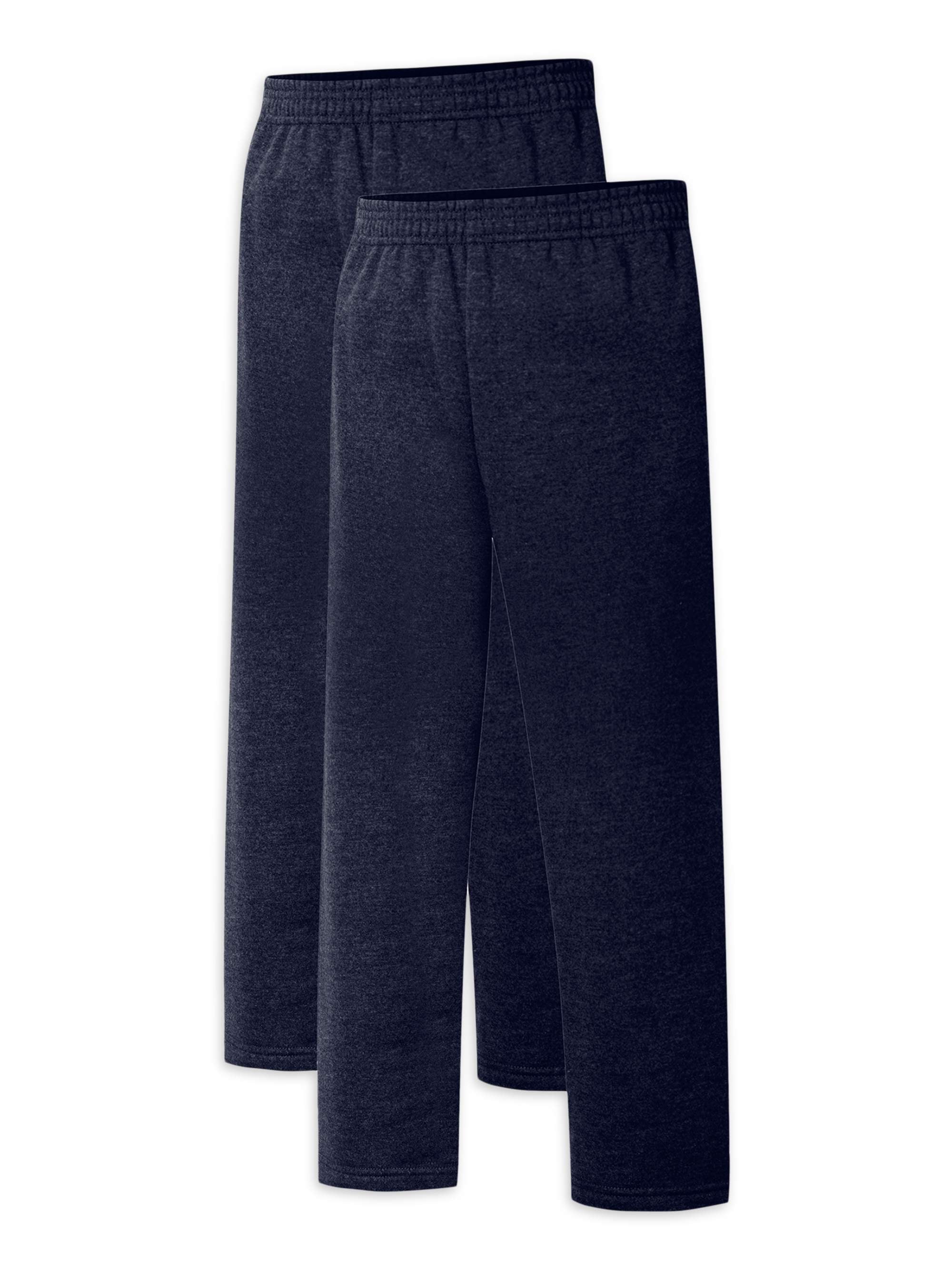 Hanes Boys Ecosmart Fleece Open Bottom 2Pack Sweatpants, Sizes 418