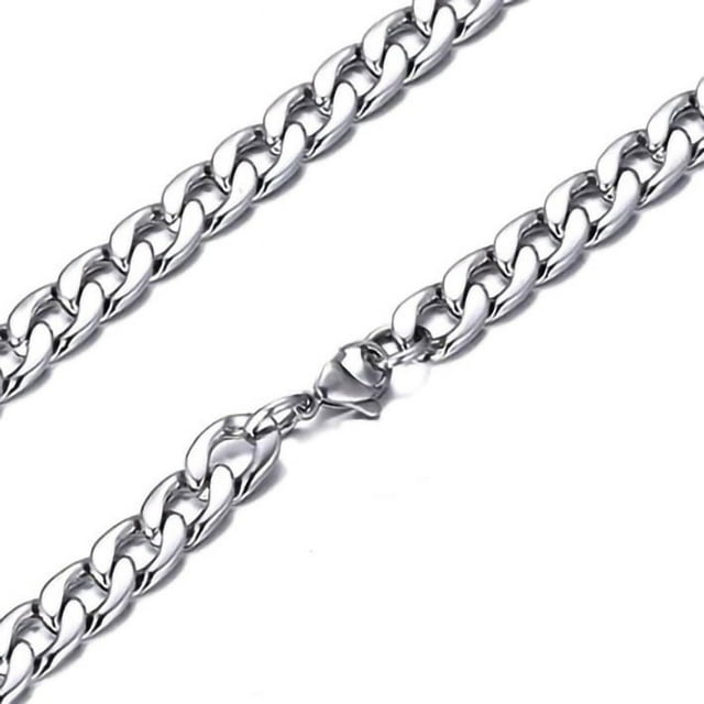 Cadena cubana de acero inoxidable estilo hip hop para hombre, de titanio y acero, accesorio sencillo, cadena para suéter, collar de joyería
