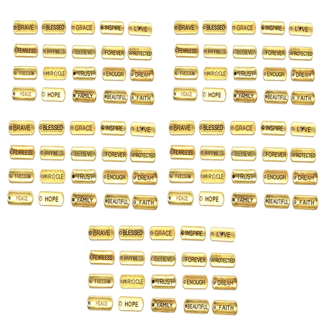 Jumpingount Dijes de llavero exquisitos creativos DIY encanto decoración letras accesorio de joyería colgante de aleación para artesanías dorado 100 Type2 NO2 Jumpingount AP009434-11