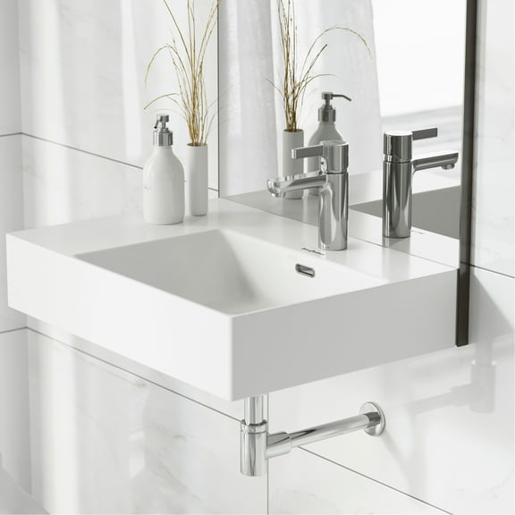 St. Tropez 24" Rectangle Wall-Mounted Sink with Right Side Faucet Mount