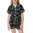 thumbnail image 3 of Gelikeya Tween Pajamas 2T-3T Halloween Pajamas Short Sleeve Graphic Tees Shorts 2 Piece Outfits All Saints' Day Nightwear Preppy Clothes 2-13Y (Black, 2-3 Years), 3 of 5