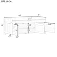 thumbnail image 3 of Storage Bench with 3 Shutter-shaped Doors, Shoe Bench with Removable Cushion and Hidden Storage Space - Antique Navy, 3 of 7