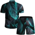 thumbnail image 4 of Summer Savings Clearance! Edvintorg Summer Men's Hawaiian Suit Short Sleeve Printed Button Shirt Beach Shorts Sets Street Casual Men's Suit 2 Pieces Men Clothing, 4 of 7