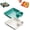 Green+White, variant on Sauce Separated Plate, Japanese Dumpling Plate, Dumpling Plate with Compartment Dipping Saucer, Simple Square Design, Easy to Clean, For Sushi, Chips, Fried Chicken Nuggets