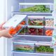 thumbnail image 3 of Juego de 6 recipientes de plástico para almacenar alimentos con tapas, organizadores apilables para refrigerador, contenedores de cocina a prueba de fugas, 3 of 4