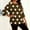 Brown, variant on Women's Plus Size Heart Printed Casual Three Quarter Sleeve Round Neck Top Cute Romantic Design Soft for Daily Holiday Casual Wear