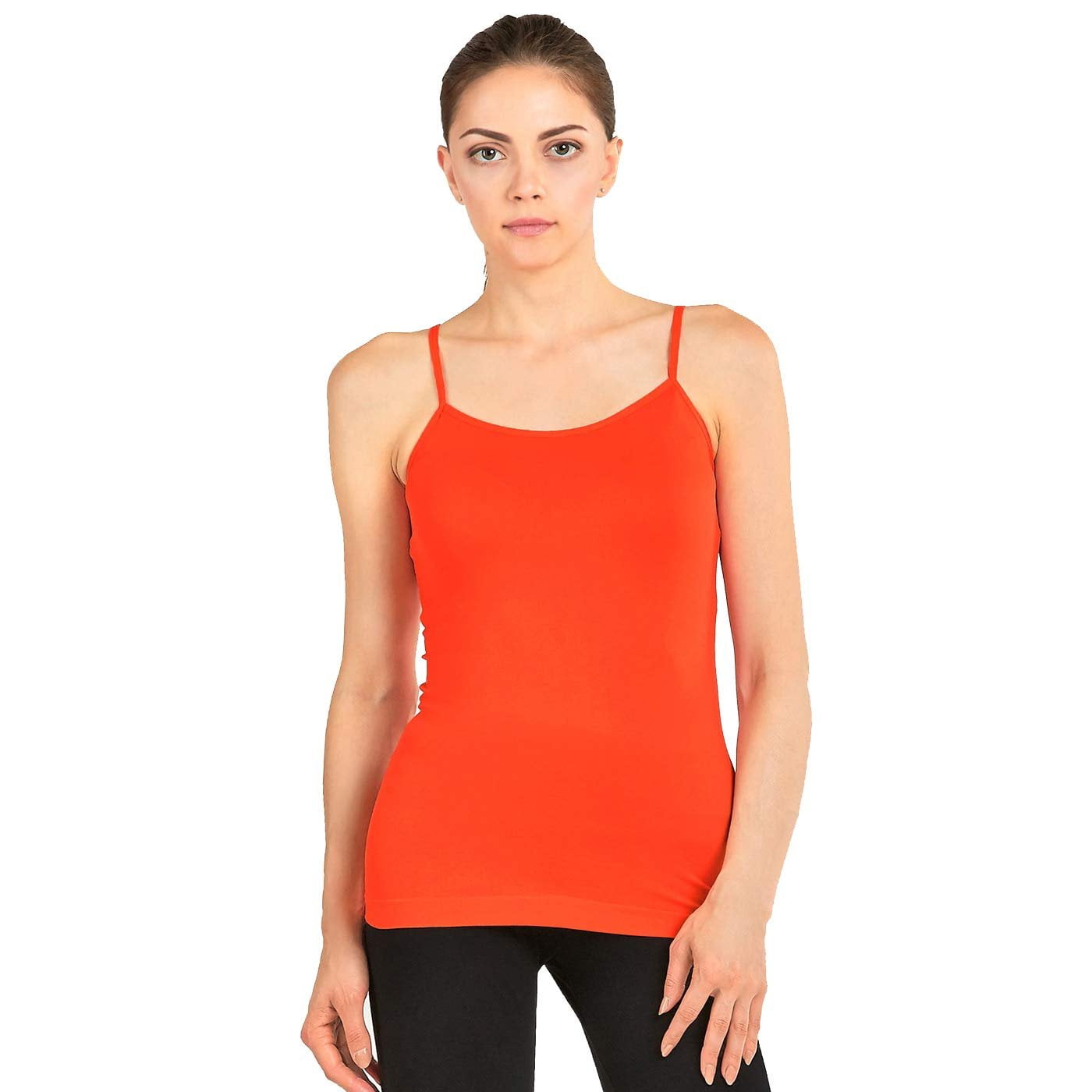DailyWear Womens Seamless Nylon Camisole Tank Top (One Size, FIE/Red ...